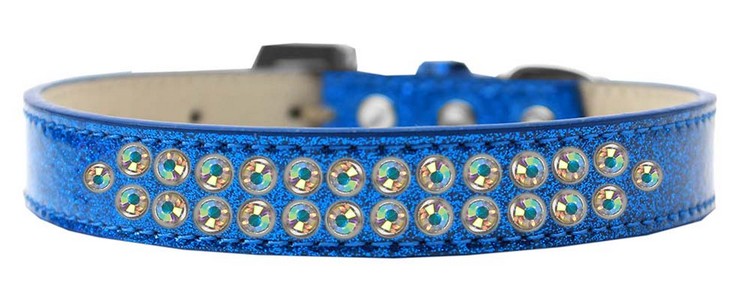 Two Row AB Crystal Size 14 Blue Ice Cream Dog Collar